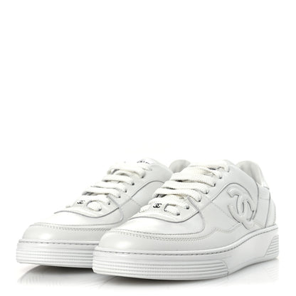 Chanel Calfskin Womens CC Sneakers 40.5 White 4 of 11