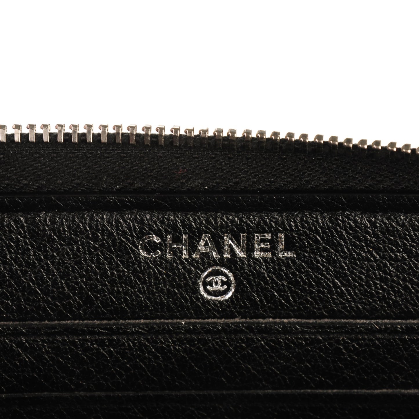 Calfskin Quilted Small CC Zip Around Wallet Black