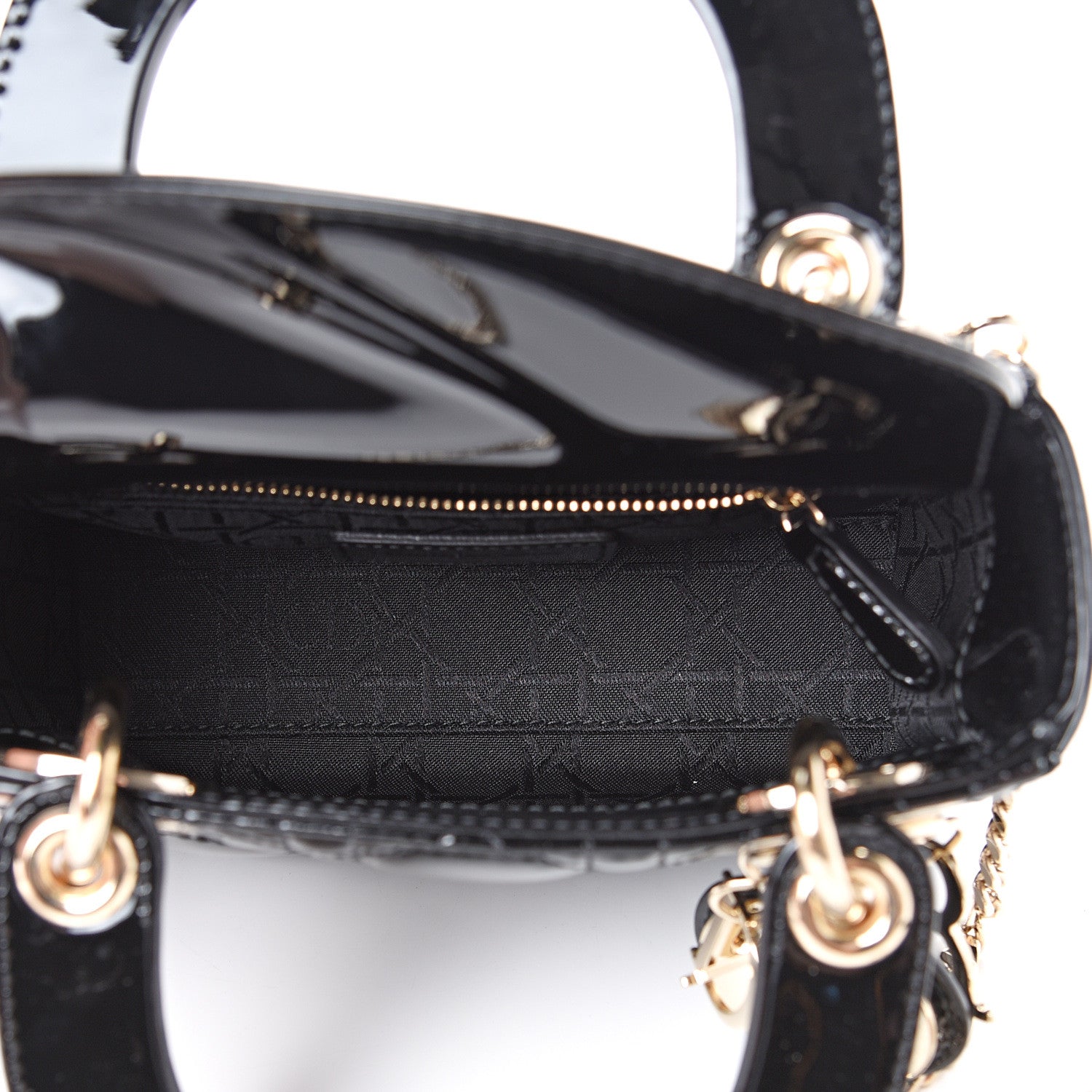 Christian Dior Patent Cannage Mini Lady Dior Black 4 of 9