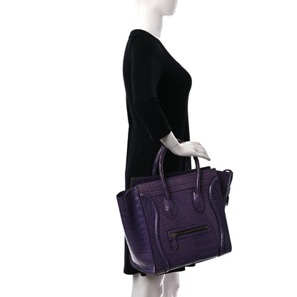 Celine Crocodile Mini Luggage Purple 2 of 12