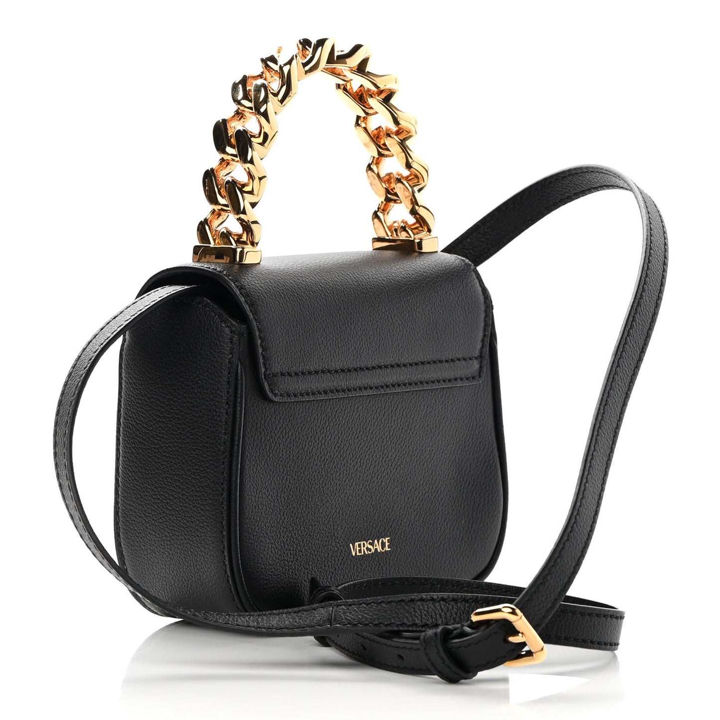 Grained Calfskin Mini La Medusa Bag Black