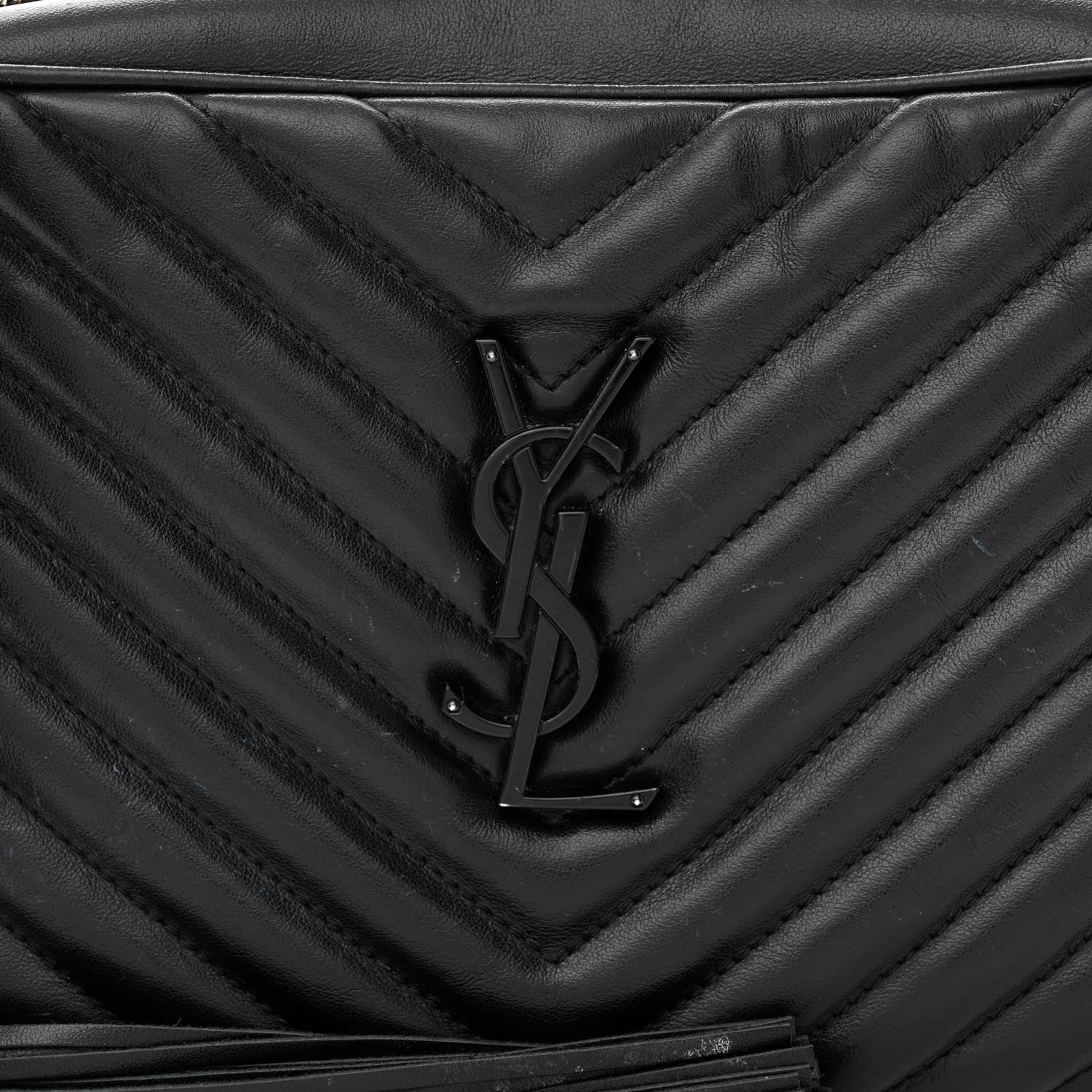 Saint Laurent Calfskin Matelasse Monogram Monochrome Lou Camera Bag Black 9 of 18