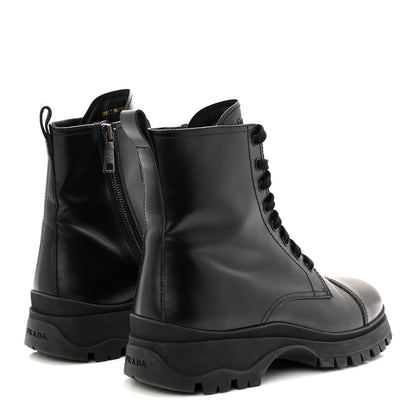 Prada Spazzolato Captoe 30mm Combat Boots 39 Black 5 of 9