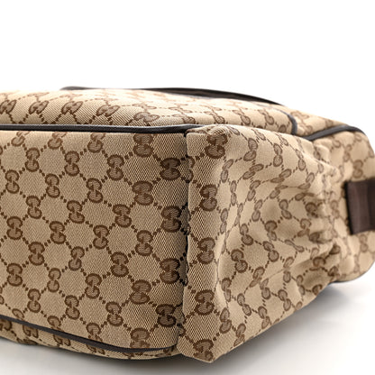 Gucci Monogram Natural Pigskin Large Diaper Bag Beige Ebony Cocoa Dark Chocolate 11 of 12
