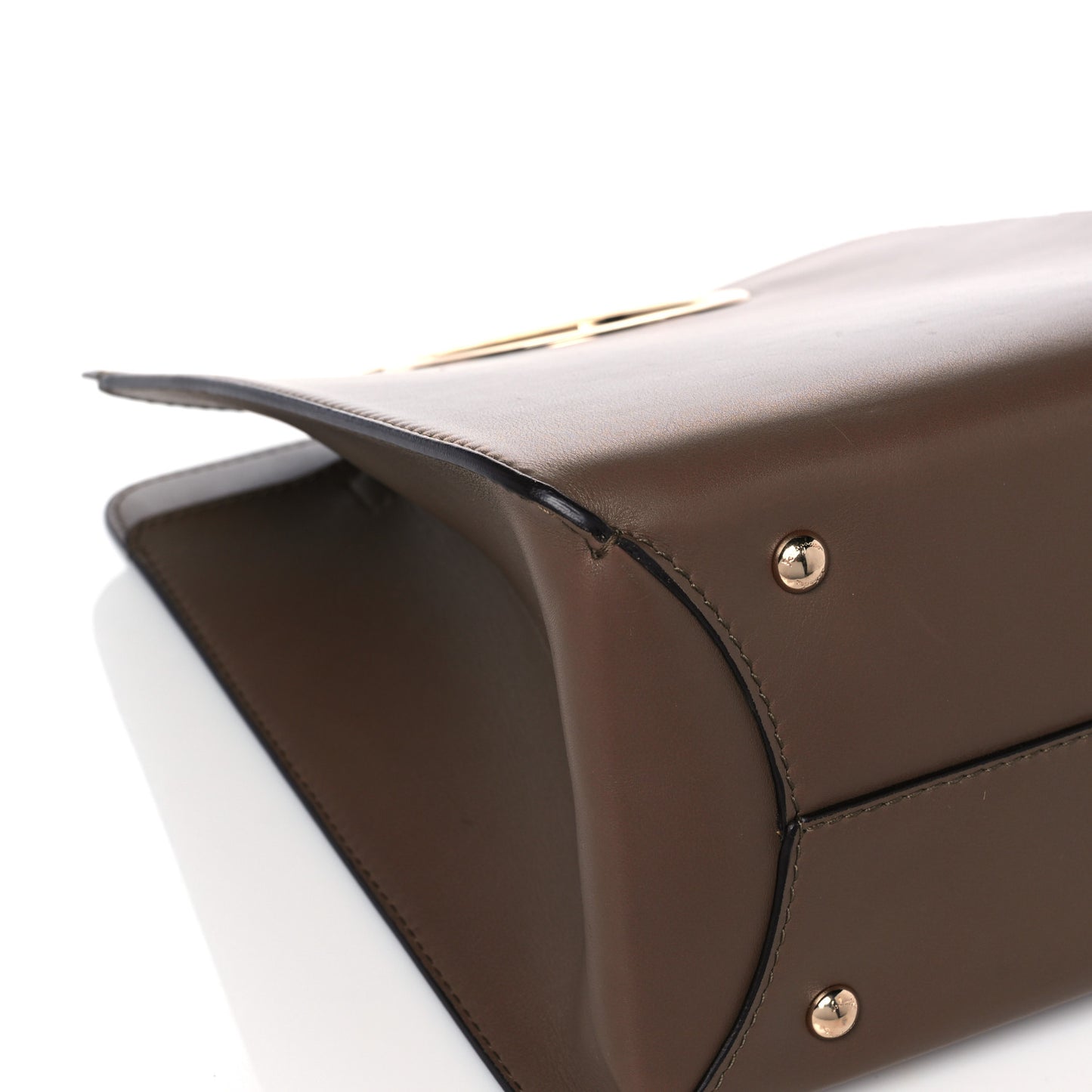 Calfskin Vela Tote Shoulder Bag Brown
