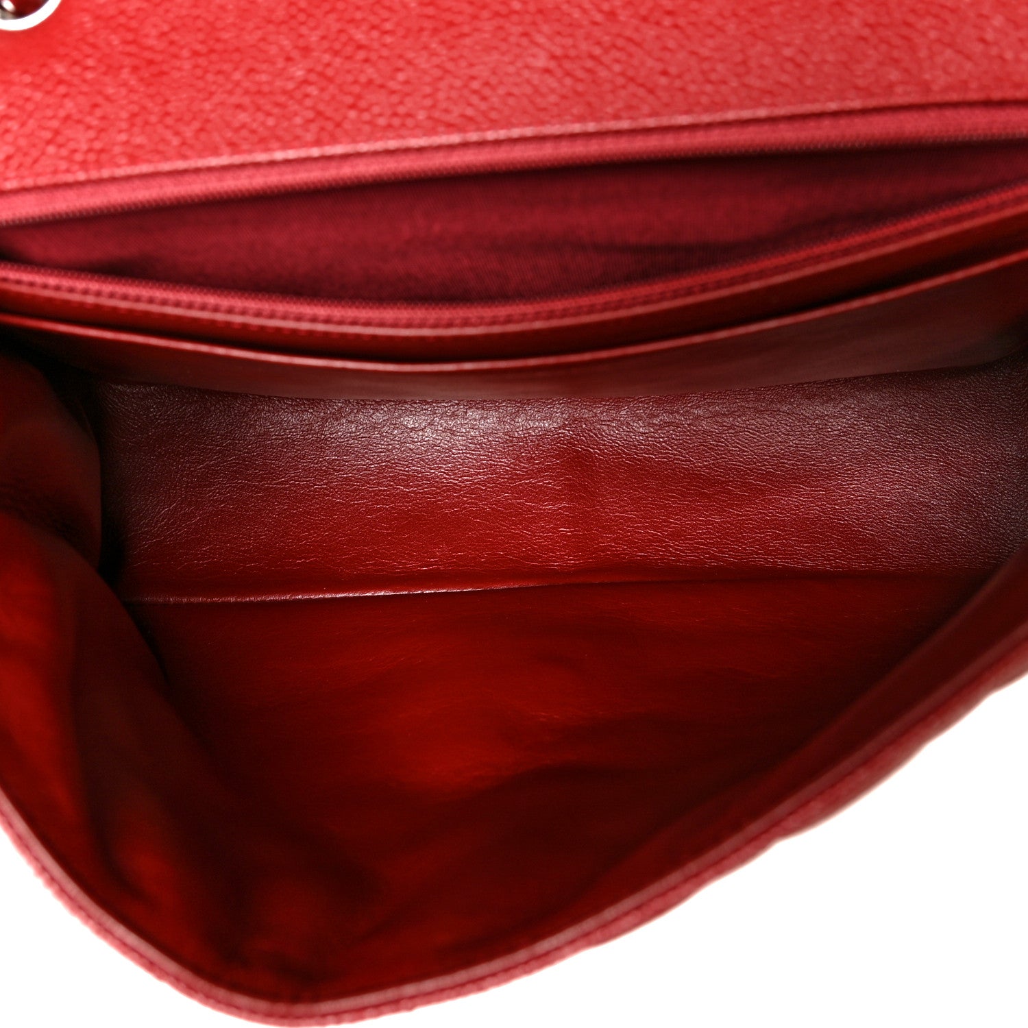 Chanel Caviar Quilted Jumbo Single Flap Red 5 of 10