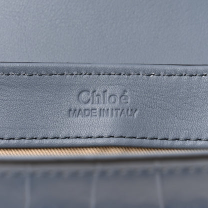 Chloe Calfskin Crocodile Embossed Mini C Double Carry Ash Blue 6 of 8