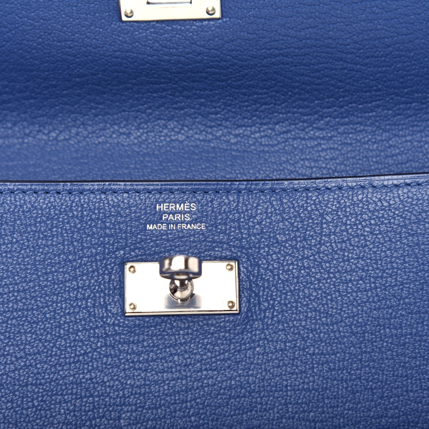 Hermes Chevre Mysore Kelly Longue Wallet Bleu Brighton 6 of 7