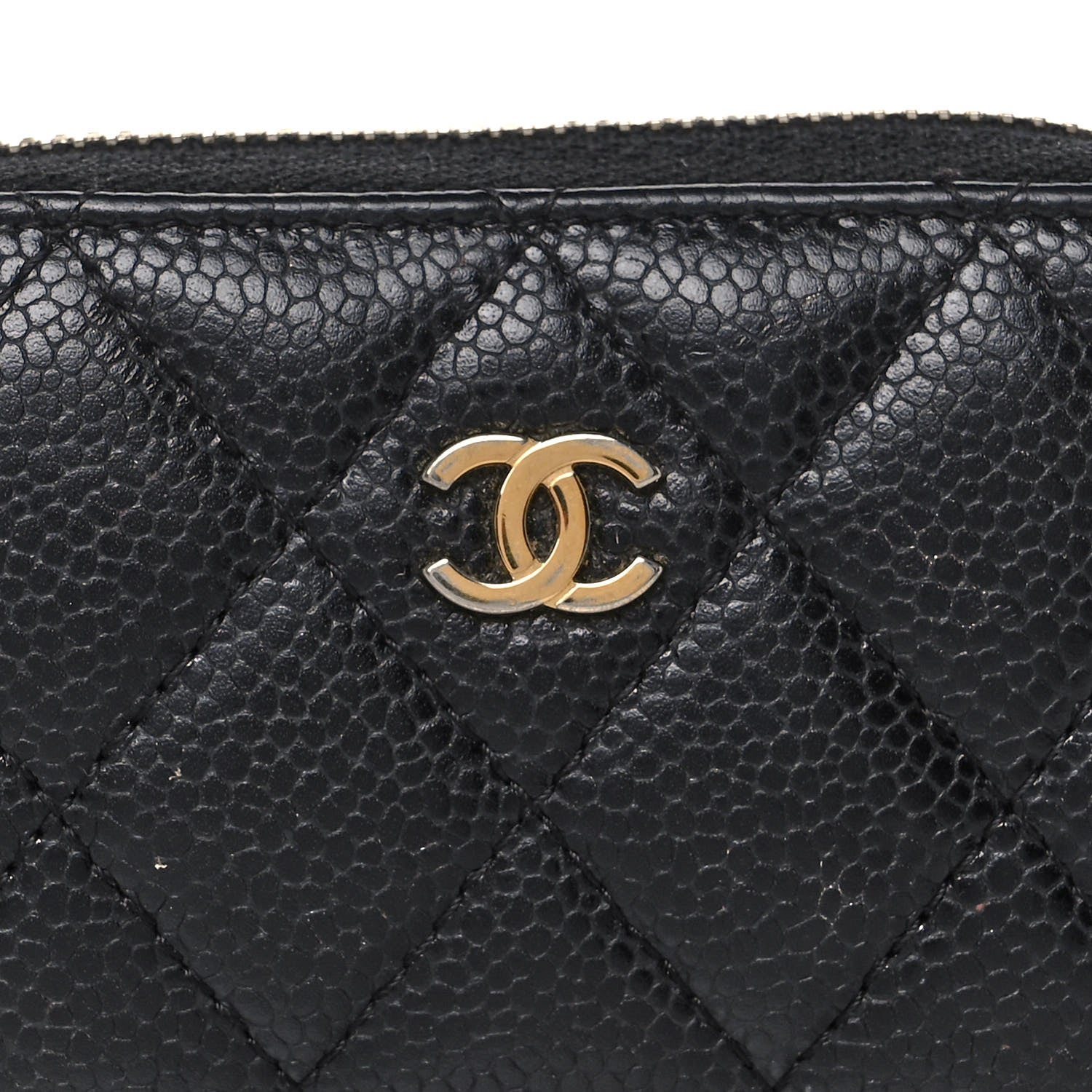 Chanel Caviar Quilted Zip Coin Purse Black 10 of 12