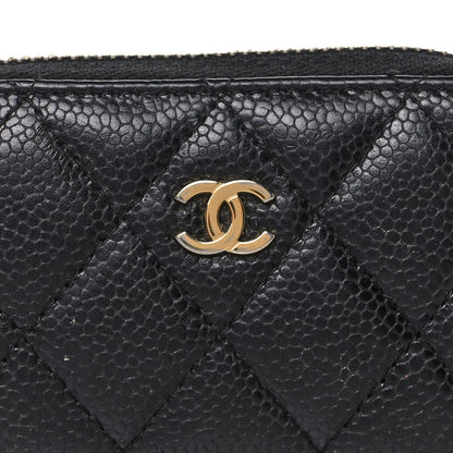 Chanel Caviar Quilted Zip Coin Purse Black 10 of 12