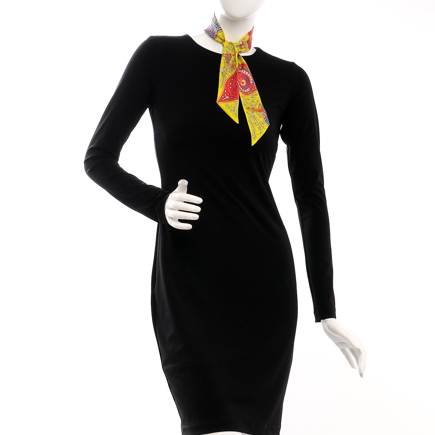 Hermes Silk L'Arbre De Vie Twilly Jaune Fluo Canard Rose 2 of 4