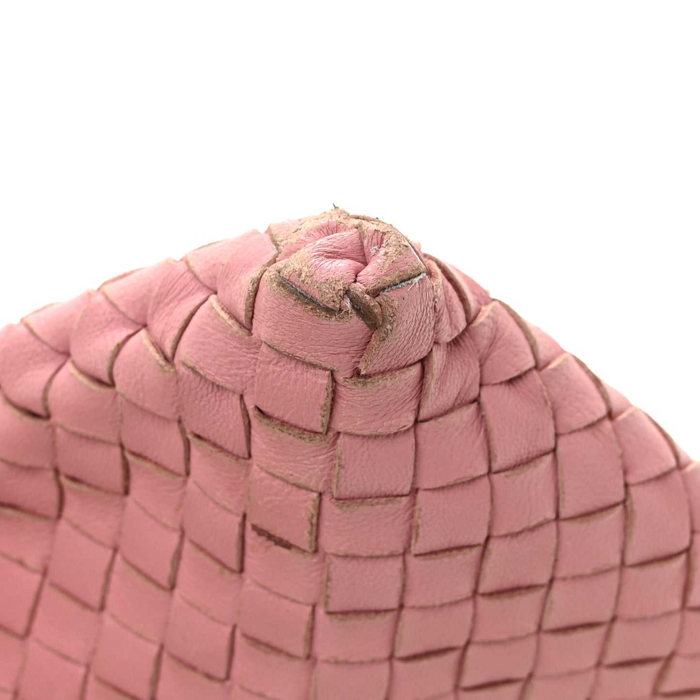 Nappa Intrecciato Flat Zip Billetto Pouch Deco Rose