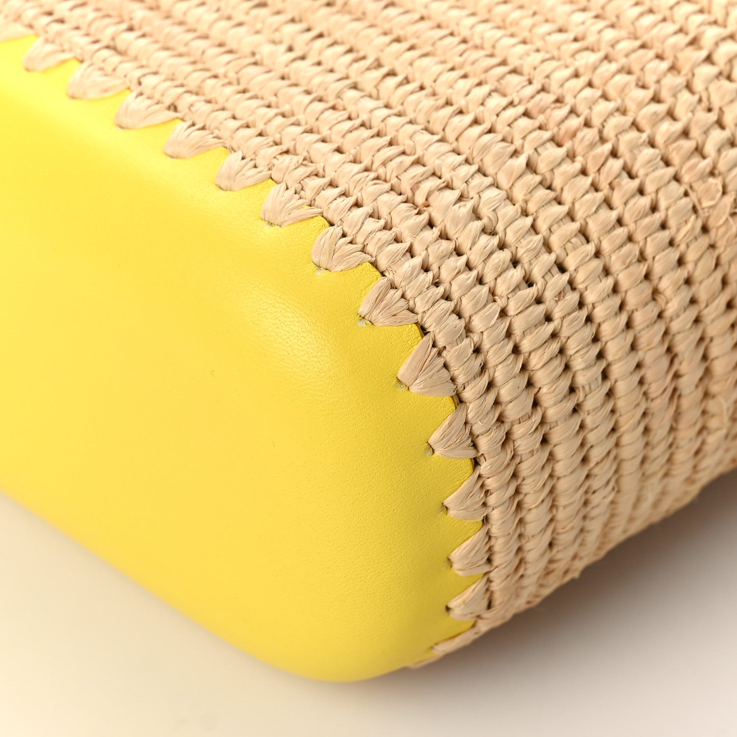 Loewe Raffia Square Mini Anagram Basket Tote Bag Natural Yellow 8 of 9