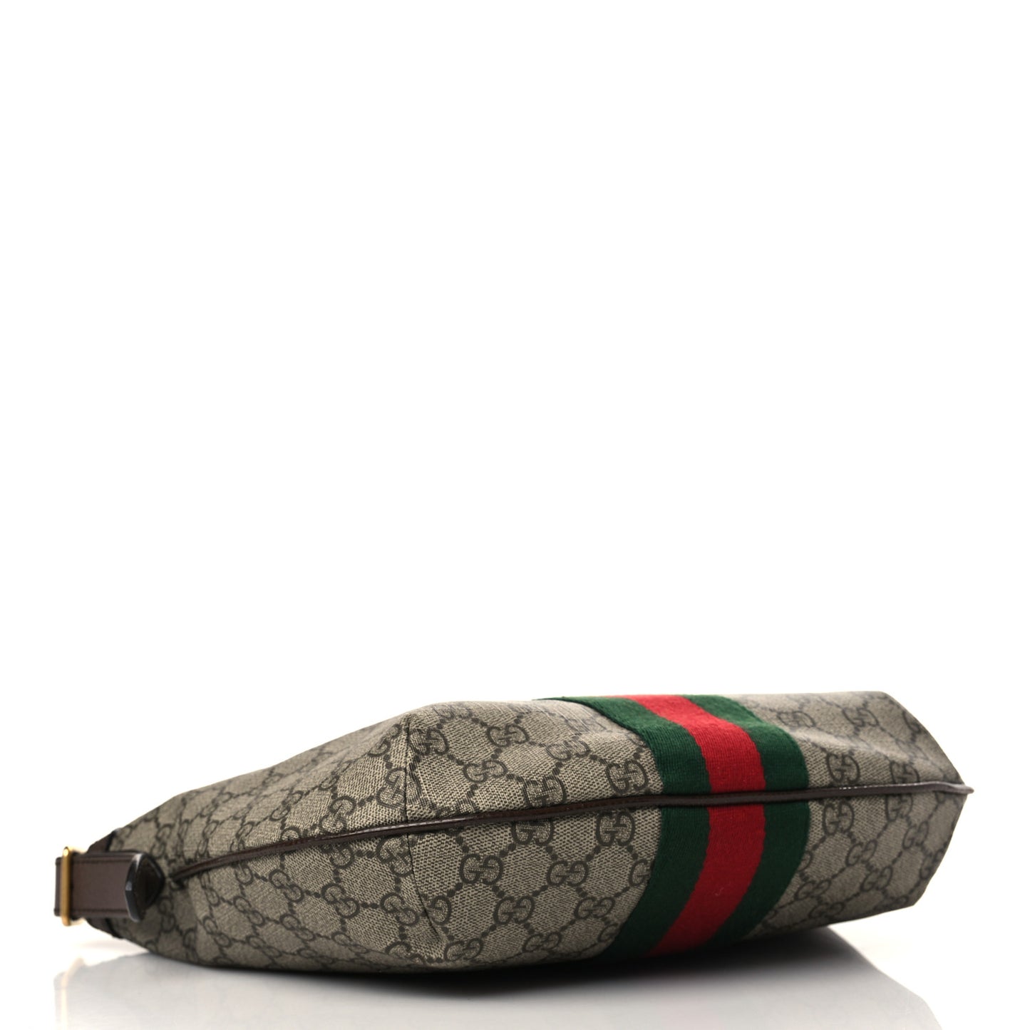 GG Supreme Monogram Web Small Ophidia Half Moon Hobo Brown