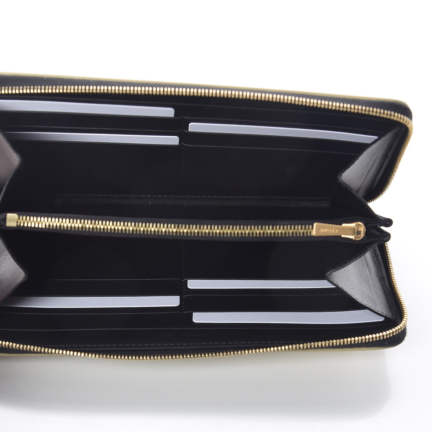 Celine Metallic Spazzolato Calfskin Large Alphabet Zip Around Multifunction Wallet Gold 5 of 7