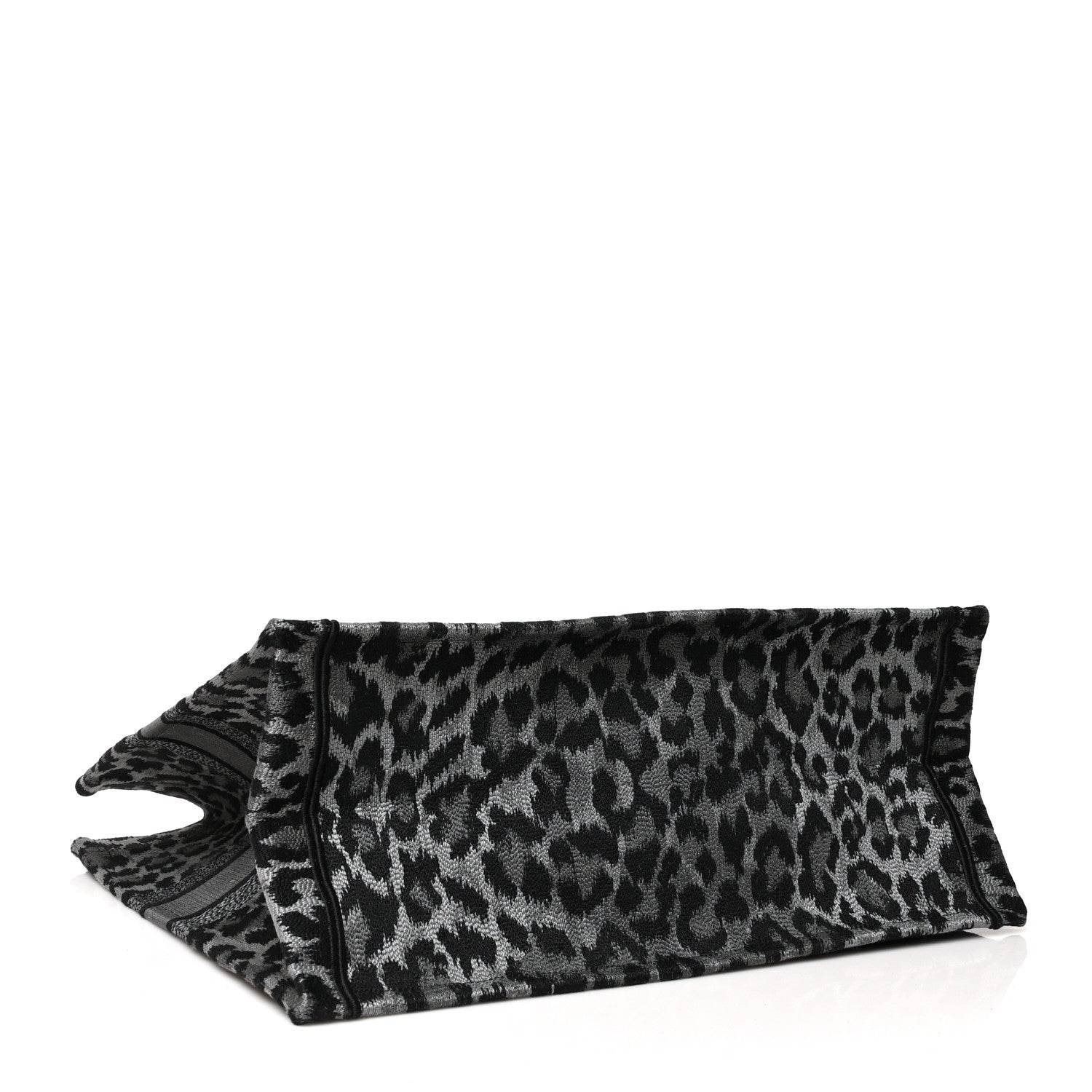 Christian Dior Canvas Mizza Embroidered Large Leopard Book Tote Grey 3 of 11