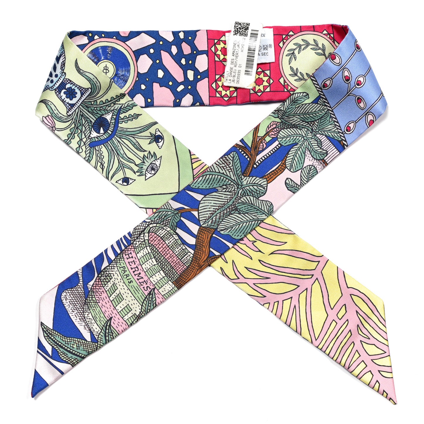 Silk La Danse Des Amazones Twilly Bleu Roy Vert Jaune