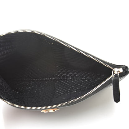 Chanel Calfskin Chevron Medium Boy Cosmetic Case Black 5 of 11