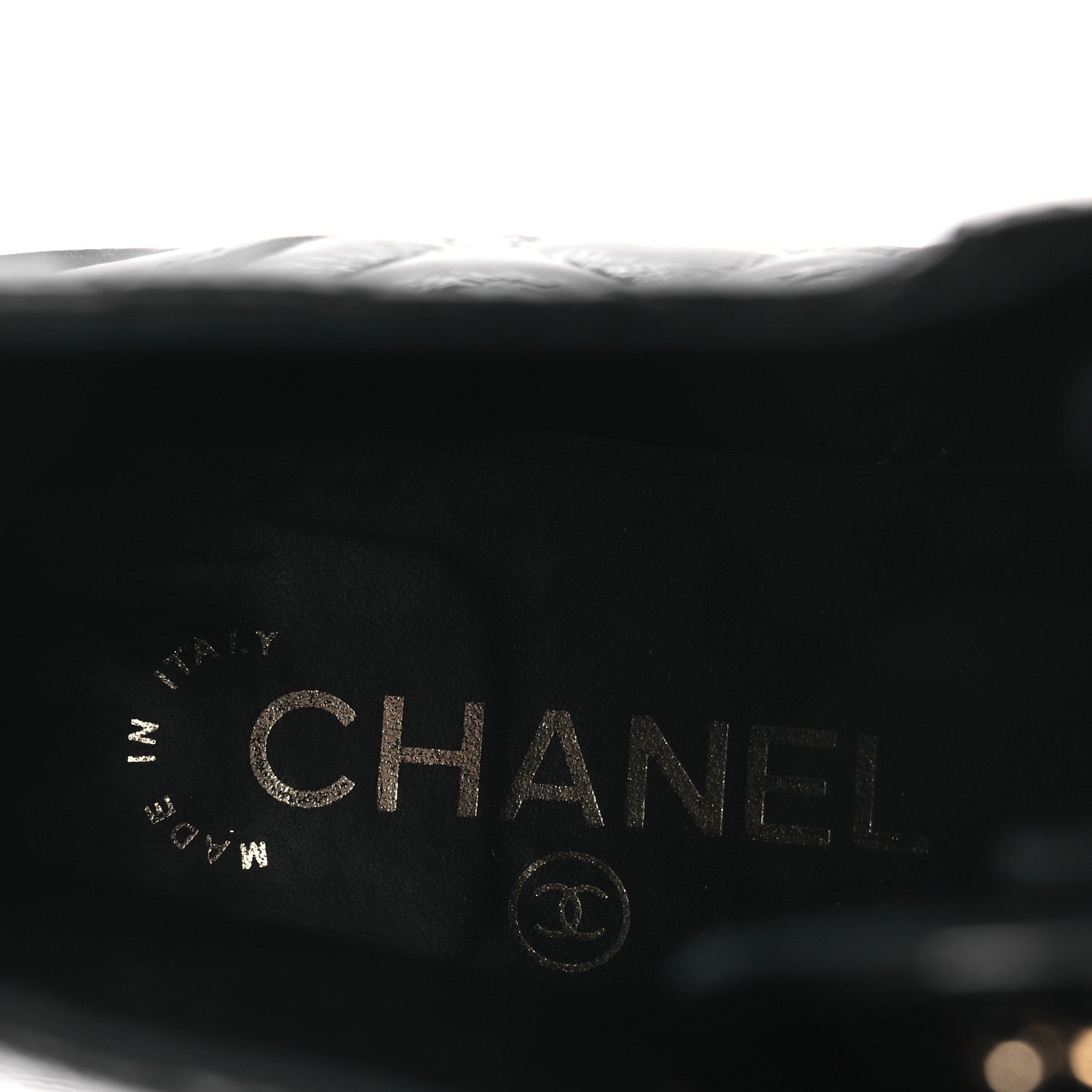 Chanel Shiny Calfskin Quilted Lace Up Combat Boots 37 Black 18 of 28