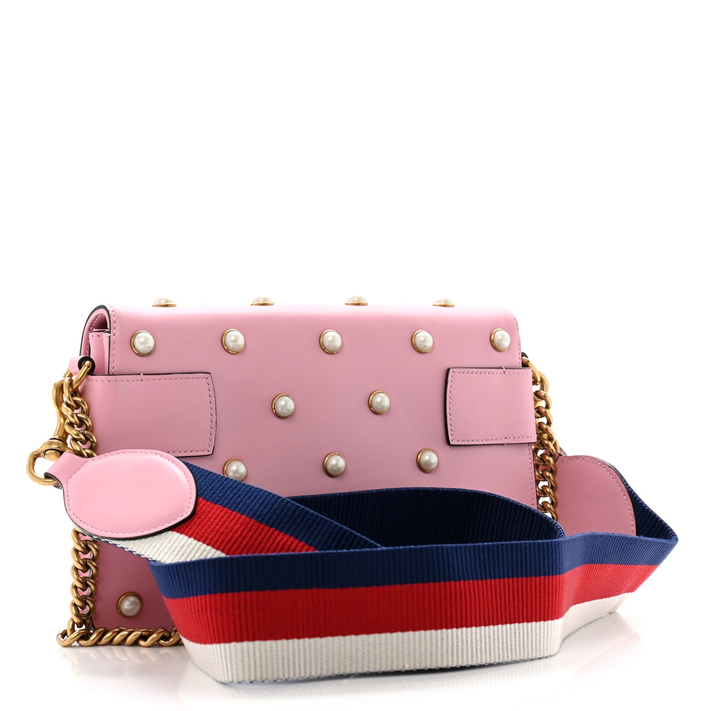 Nappa Pearl Studded Mini Queen Margaret Broadway Shoulder Bag Sugar Pink