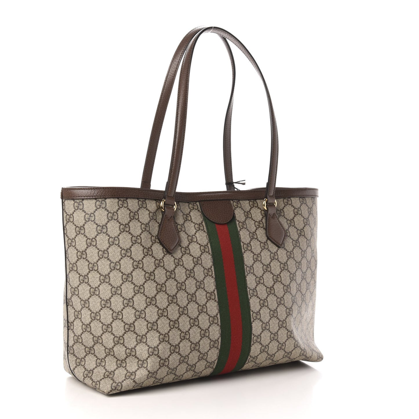 GG Supreme Monogram Medium Ophidia Shopping Tote Brown