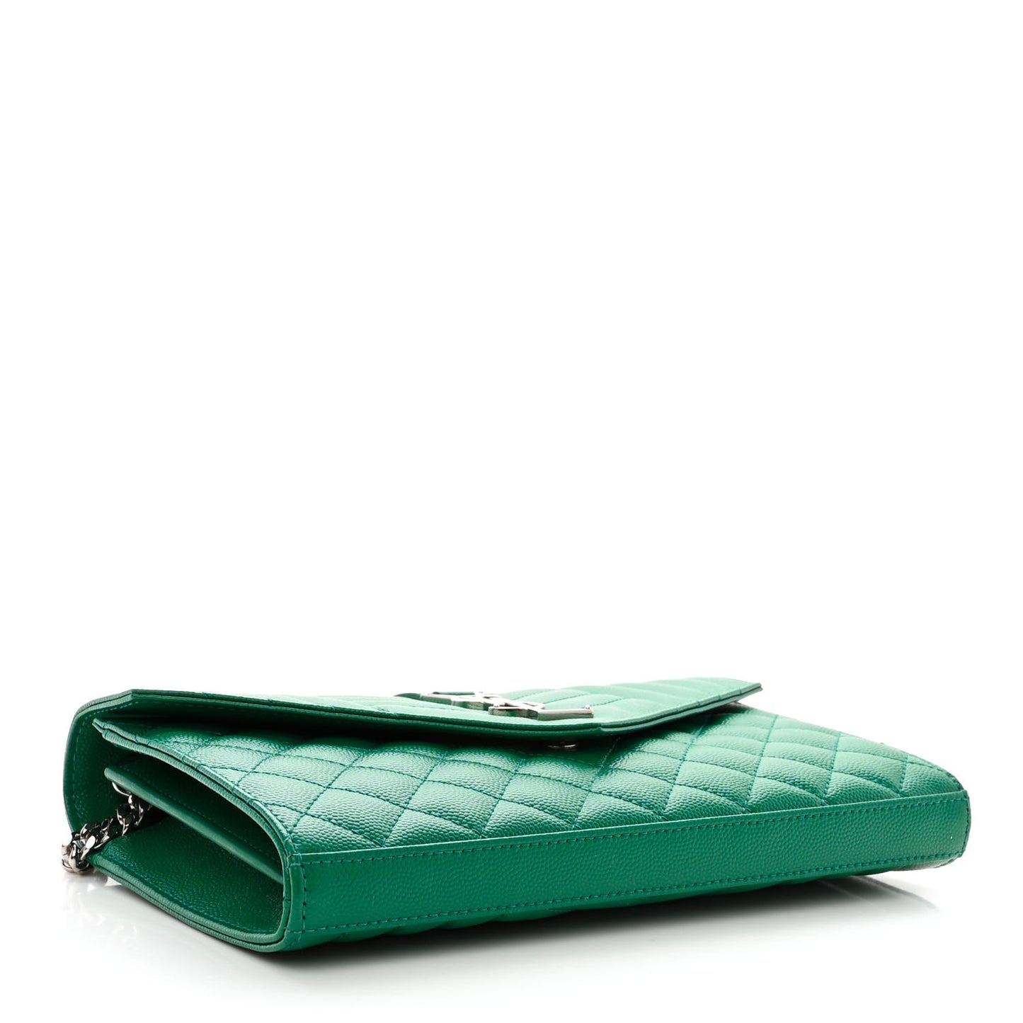 Grain De Poudre Mixed Matelasse Triquilt Monogram Chain Wallet Green Field
