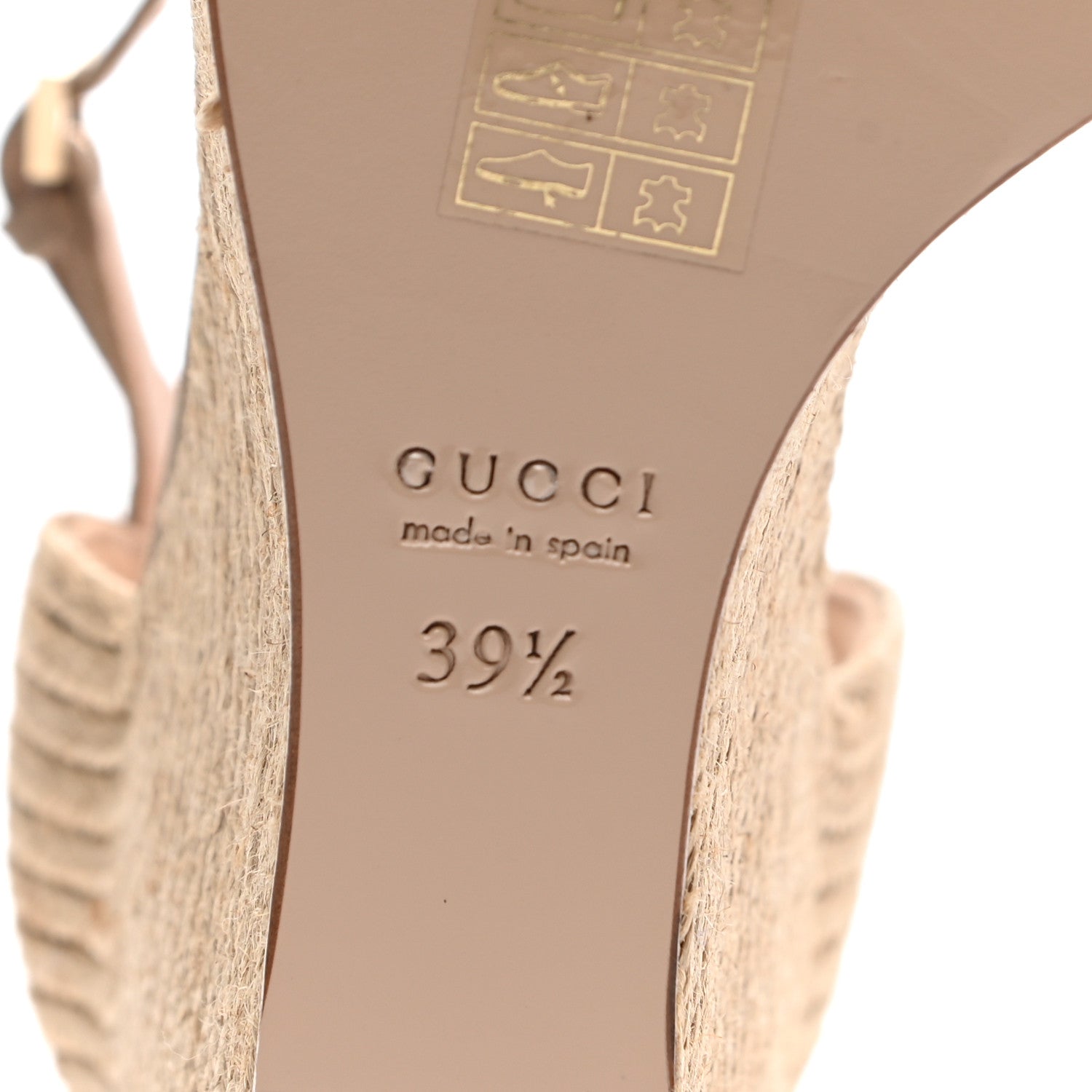 Gucci Kid Scamosciato Horsebit Platform Espadrille Wedge Sandals 39.5 Taupe 6 of 12