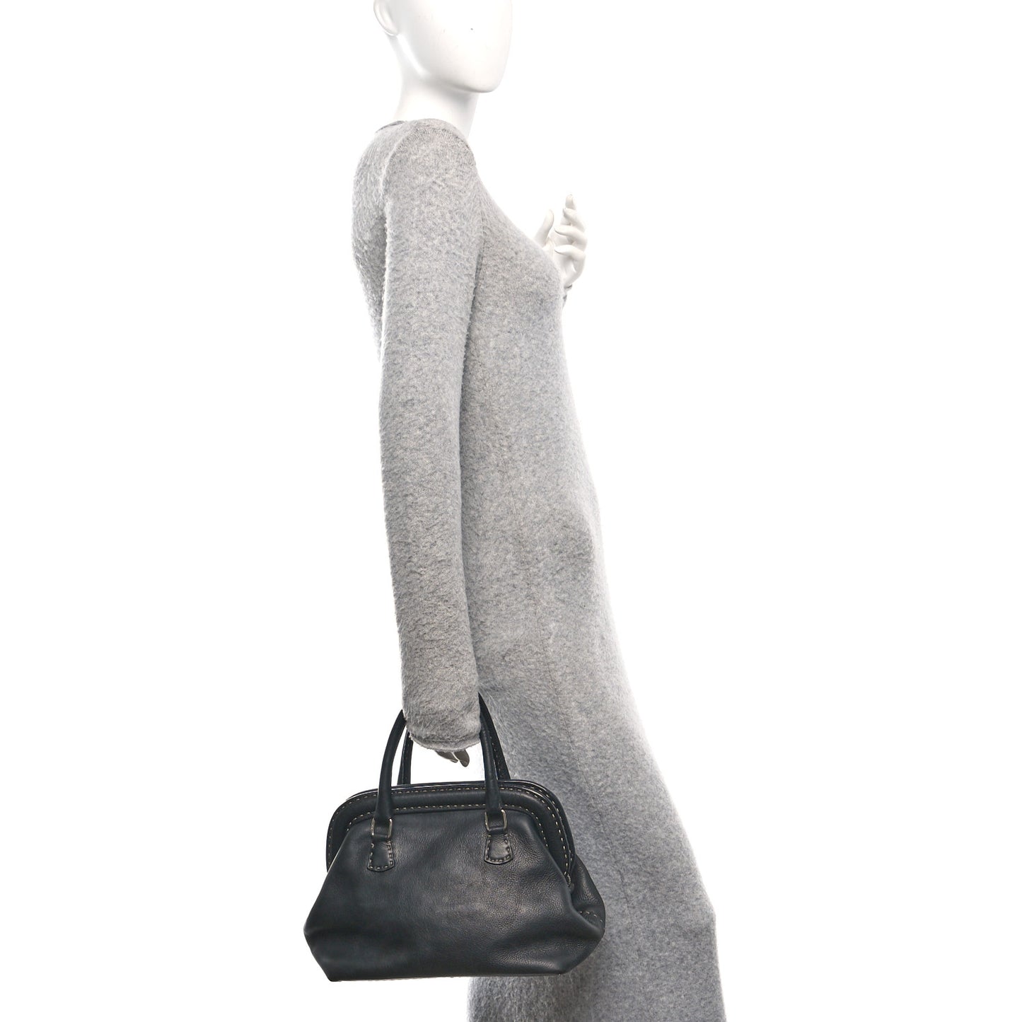 Calfskin Romano Selleria Adele 1328 Bag Black