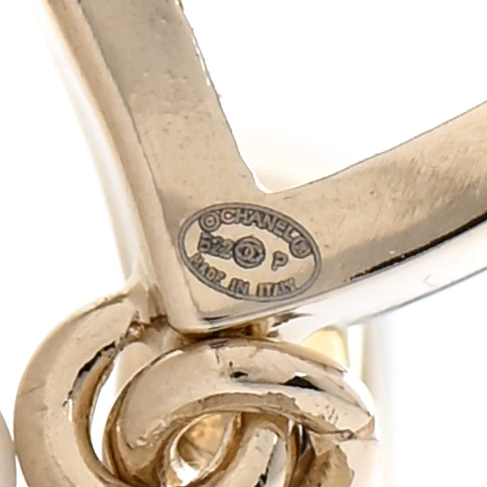Chanel Metal CC Triple Heart Coco In Love Drop Earrings Gold 4 of 5