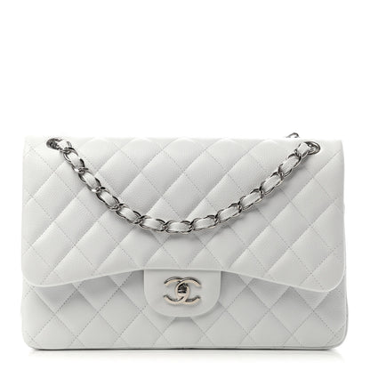 Chanel Caviar Quilted Jumbo Double Flap White 1 of 4