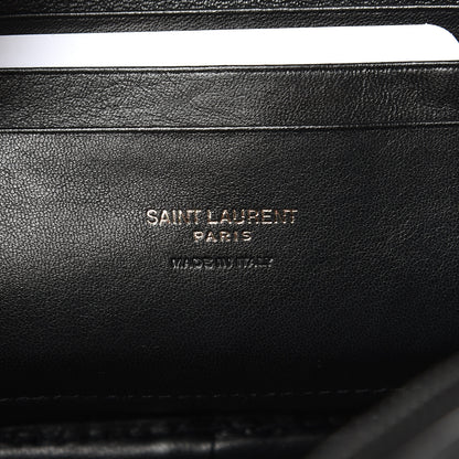 Saint Laurent Calfskin Tiger Burnout Monogram Lou Camera Bag Black 6 of 10