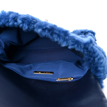 Chanel Shearling Sheepskin Medium Chanel 19 Flap Blue 5 of 10