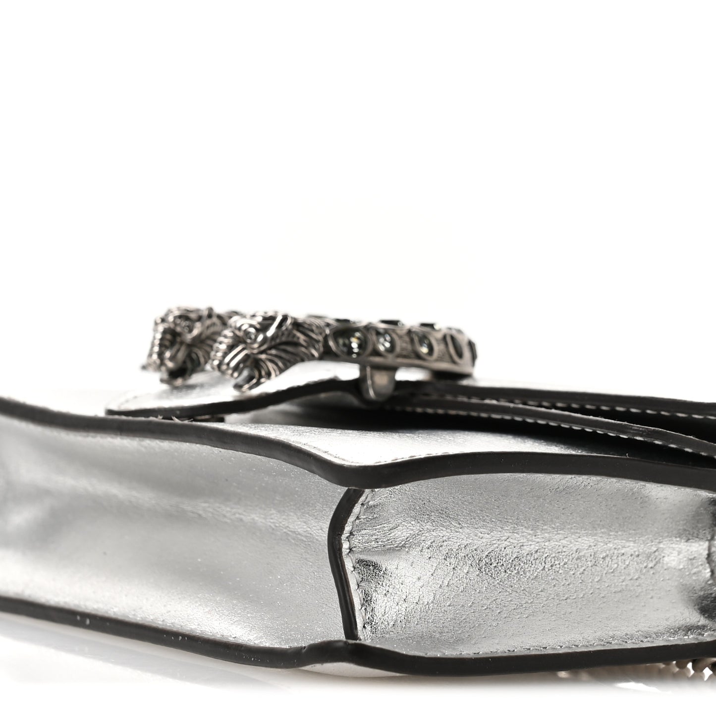 Metallic Calfskin Super Mini Dionysus Shoulder Bag Silver