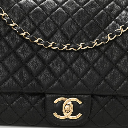 Chanel Calfskin Quilted XXL Travel Flap Bag Black 8 of 9