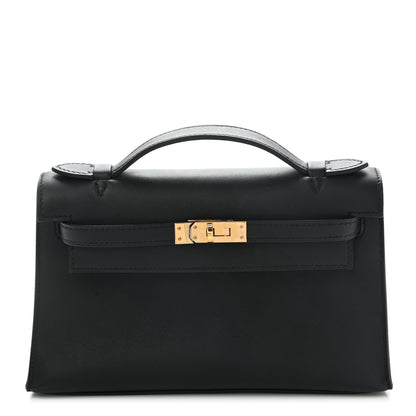 Hermes Swift Kelly Pochette Clutch Black 1 of 9