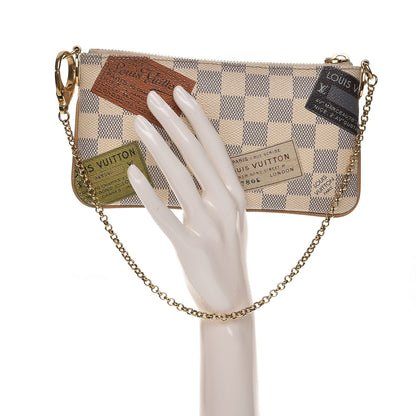 Louis Vuitton Damier Azur Trunks Labels Pochette Milla MM 2 of 7