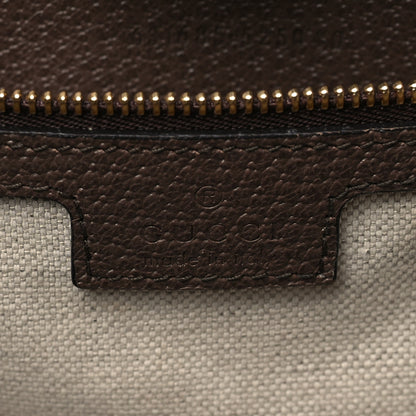 Gucci Monogram Jumbo GG Textured Dollar Calfskin Web Medium Ophidia Shopping Tote Camel Ebony 6 of 9