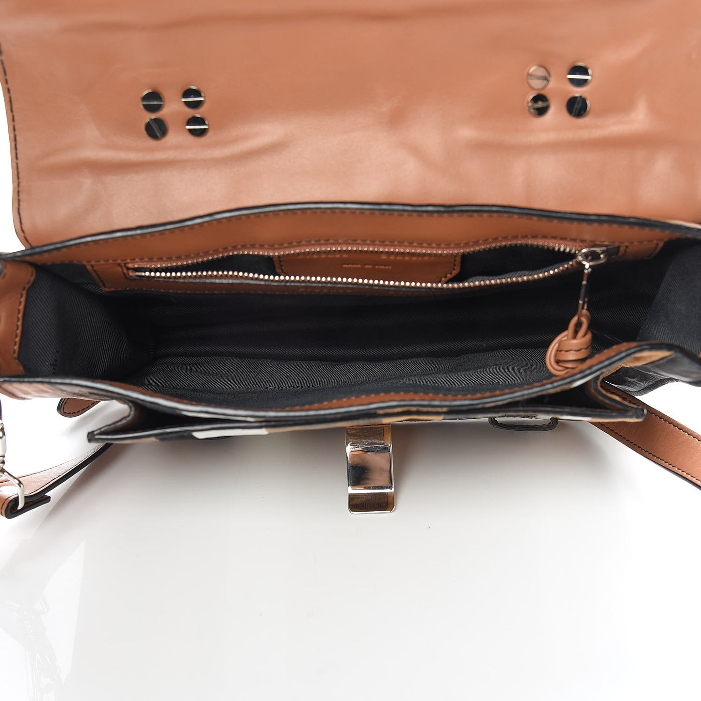 Lambskin Lizard Snakeskin Suede PS1 Exotic Stripe Mix Satchel Dune