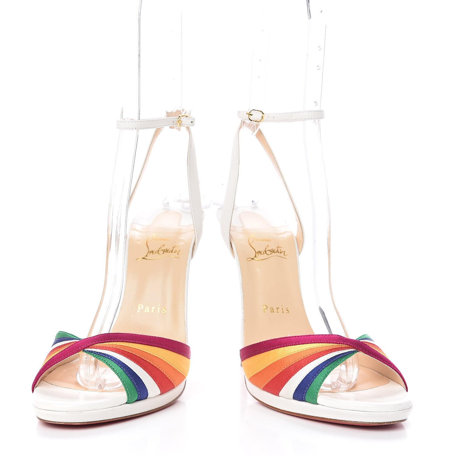 Christian Louboutin Shiny Nappa Naseeba 120 Sandals 39.5 Multicolor Latte 6 of 12