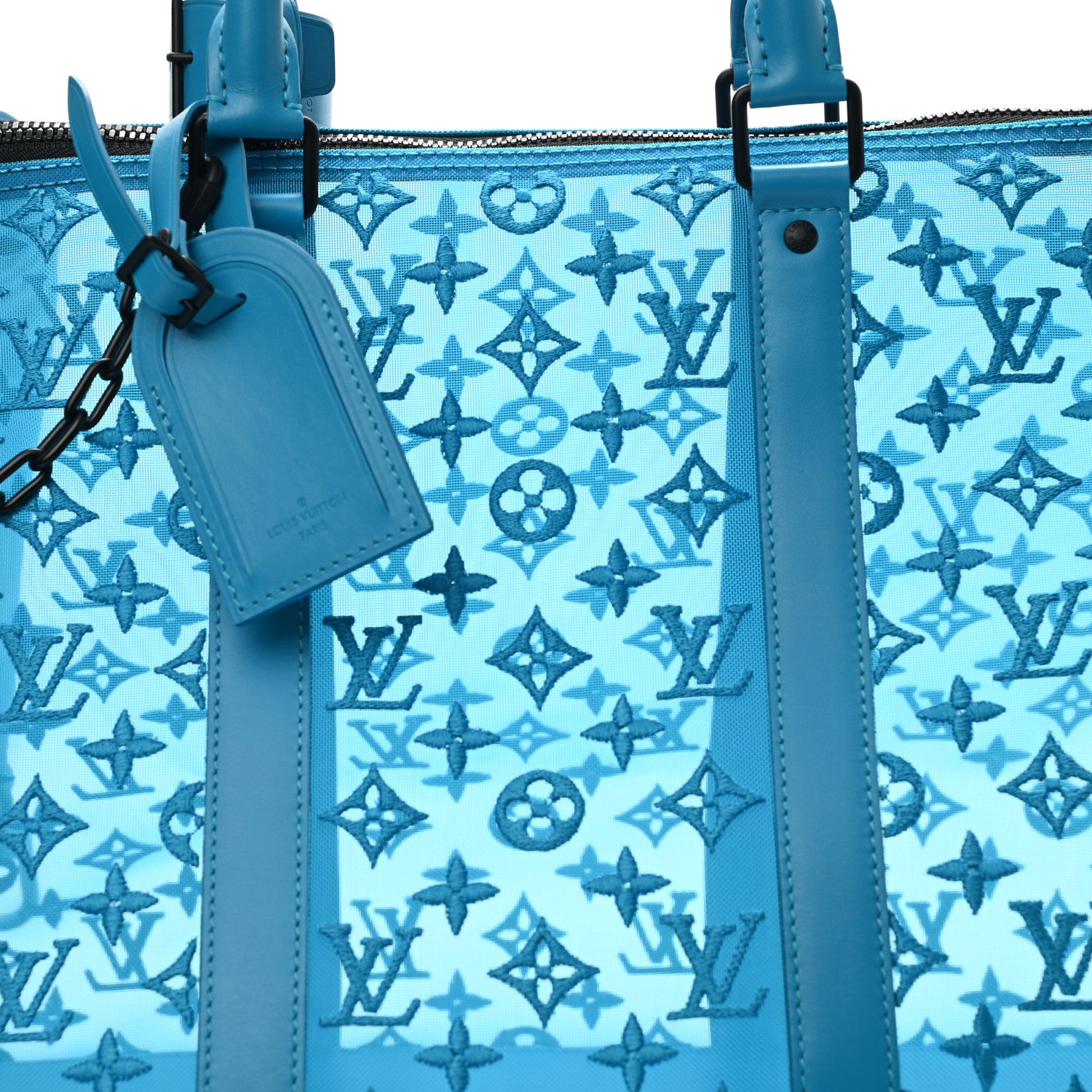 Louis Vuitton Monogram See Through Keepall Triangle Bandouliere 50 Turquoise 7 of 9