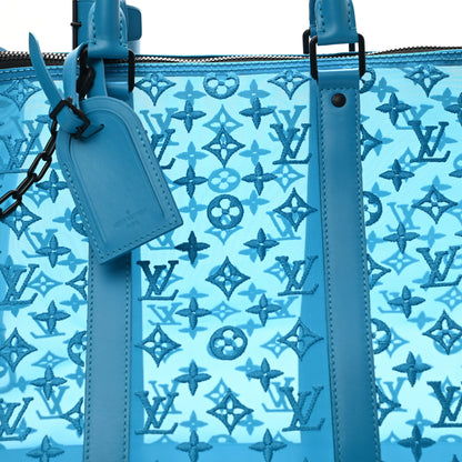 Louis Vuitton Monogram See Through Keepall Triangle Bandouliere 50 Turquoise 7 of 9