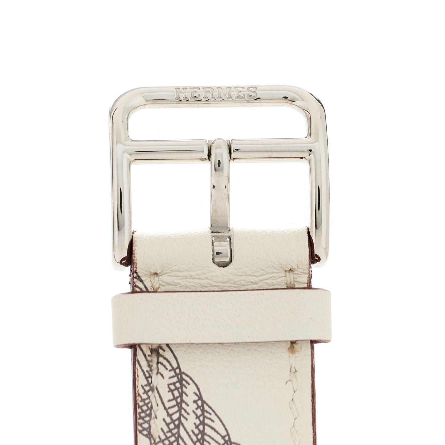 Hermes Swift Della Cavalleria Print 40mm Apple Double Tour Watch Strap White 4 of 5