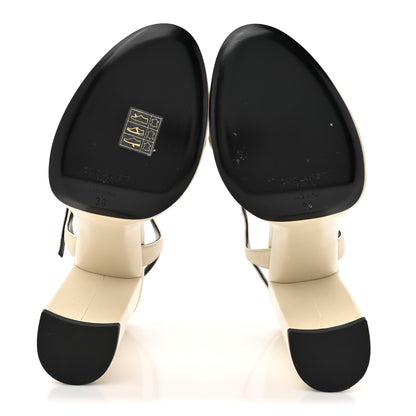 Saint Laurent Vendome Bianca 85 Platform Sandals 38 Pearl 6 of 9