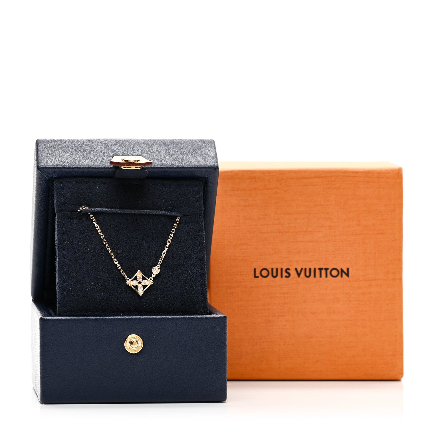 Louis Vuitton 18K Yellow Gold Diamond Idylle Blossom Pendant Pave