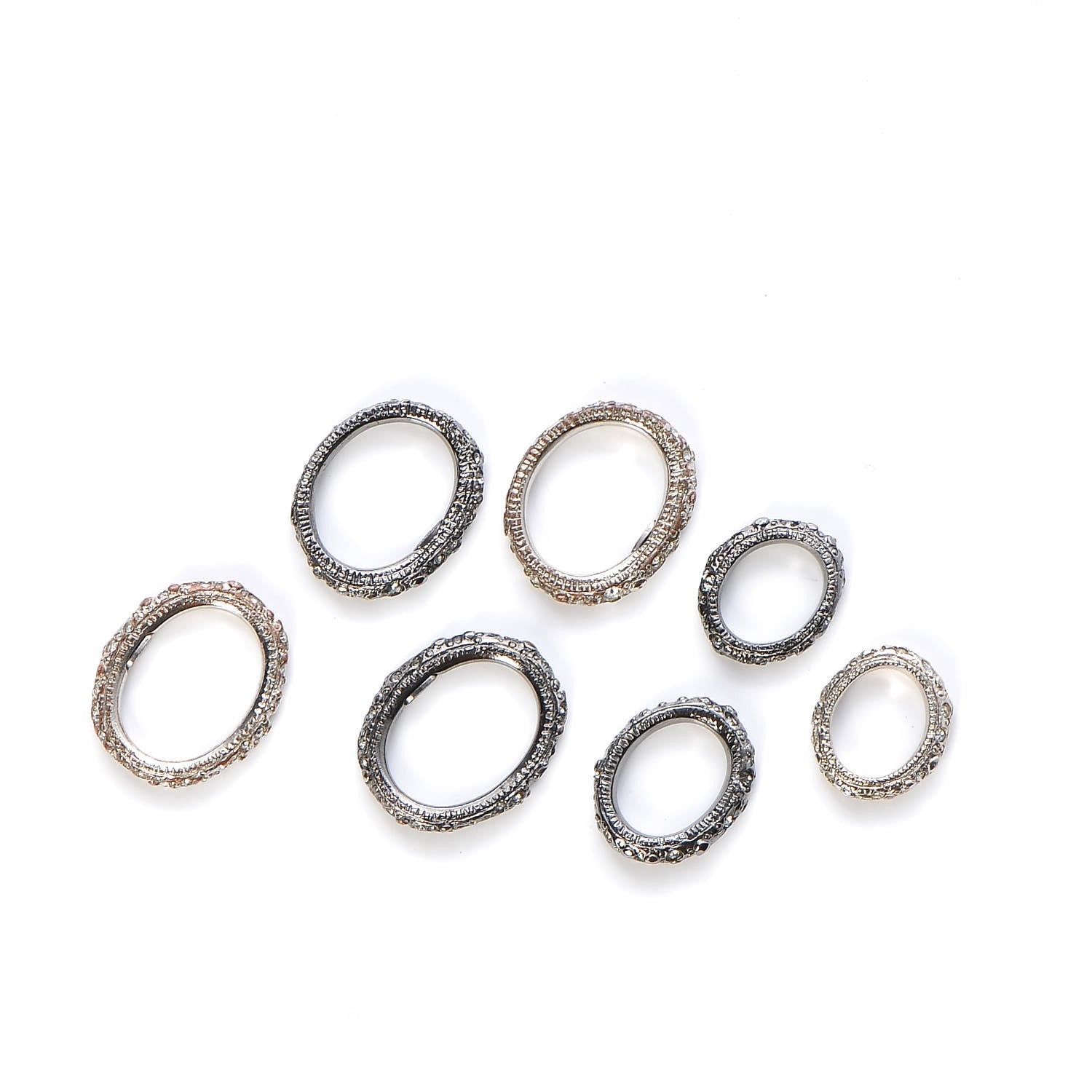 Chanel Crystal Knuckle Stackable Ring Set 3 of 4