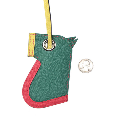 Hermes Epsom Camail Key Holder Malachite Rose Extreme Lime 3 of 6