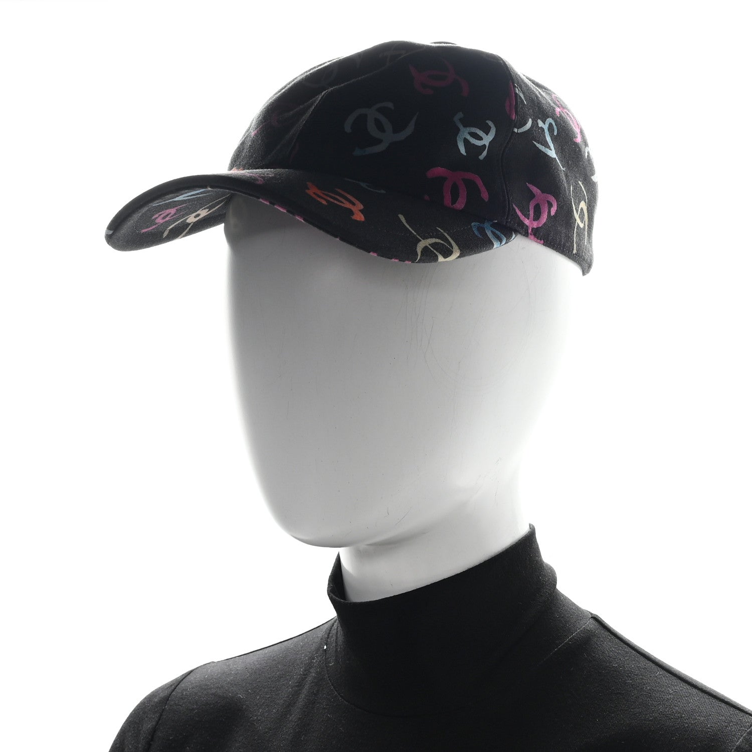 Chanel Cotton CC Cap Hat Black Multicolor 2 of 10