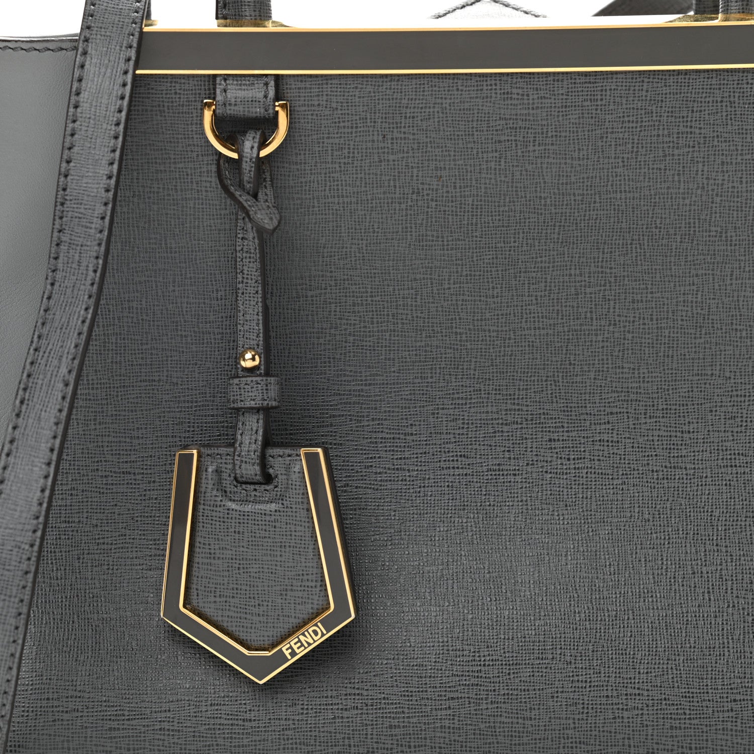 Fendi Vitello Elite Petite 2Jours Tote Grigio Grigio Chiaro 8 of 10