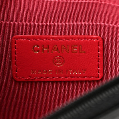 Chanel Shiny Lambskin Flap Clutch With Chain Black 8 of 11
