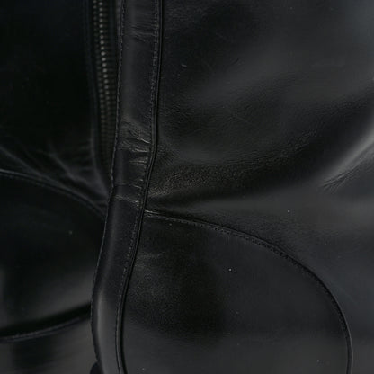 Chanel Calfskin Lace Up Combat Boots 41 Black 9 of 10